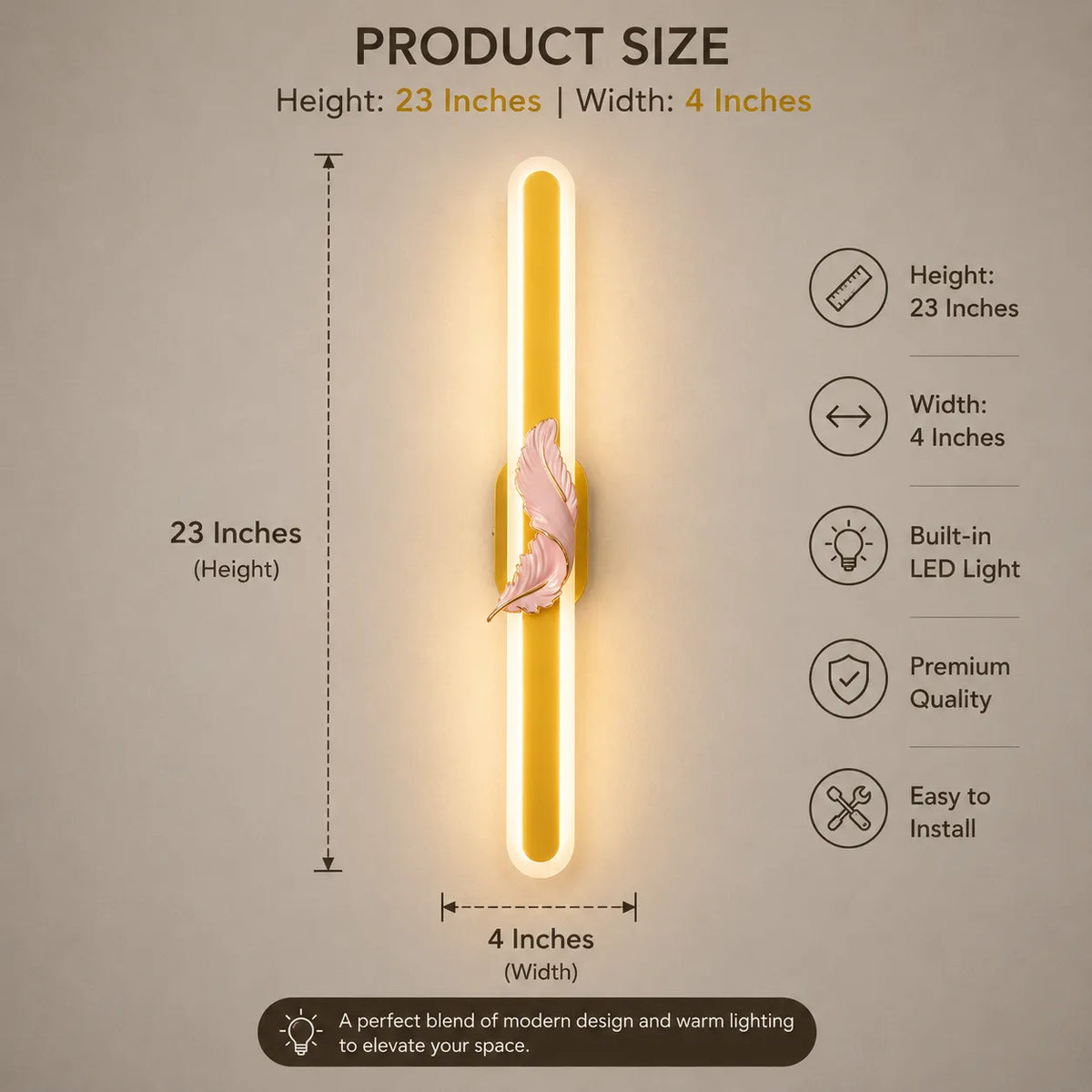 Ethereal Feather Linear LED Wall Light