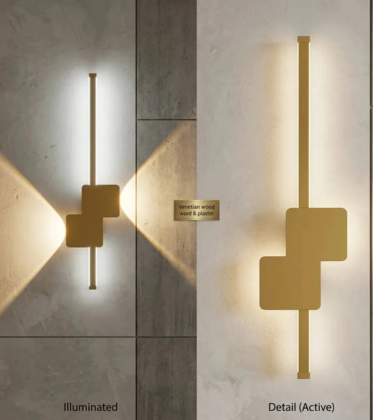 Geometric Cubist Linear LED Wall Light