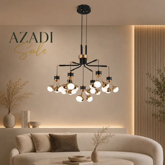 Modern Black 21-Light LED Chandelier