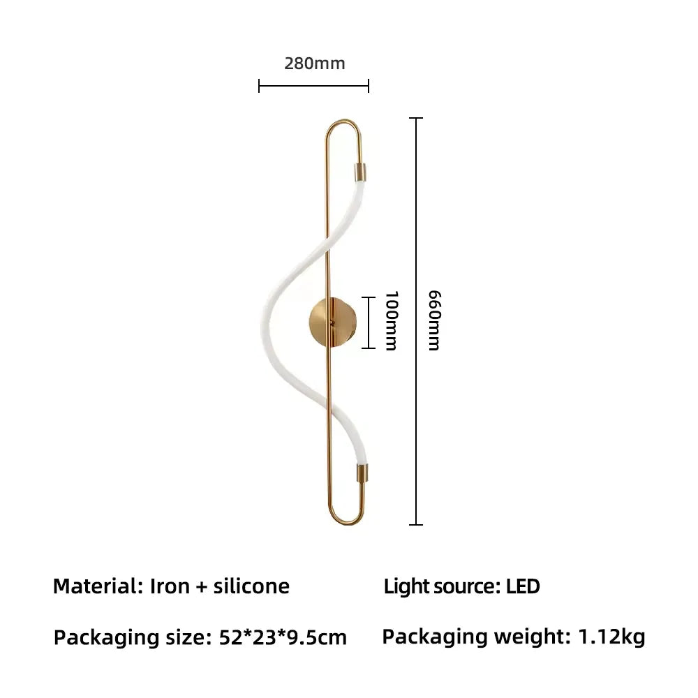 Serpentine Wave Linear LED Wall Light