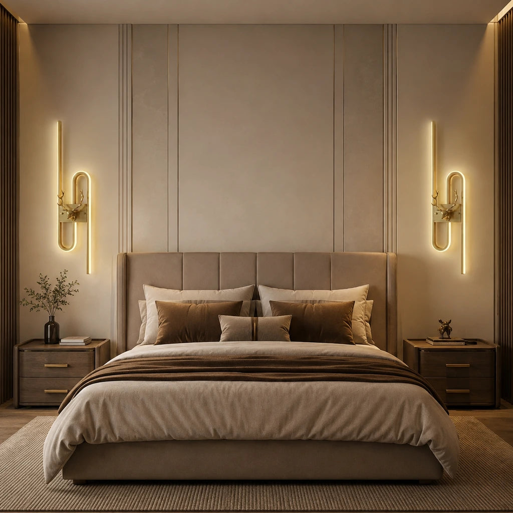 Luxury Deer Head Linear LED Wall Lamp