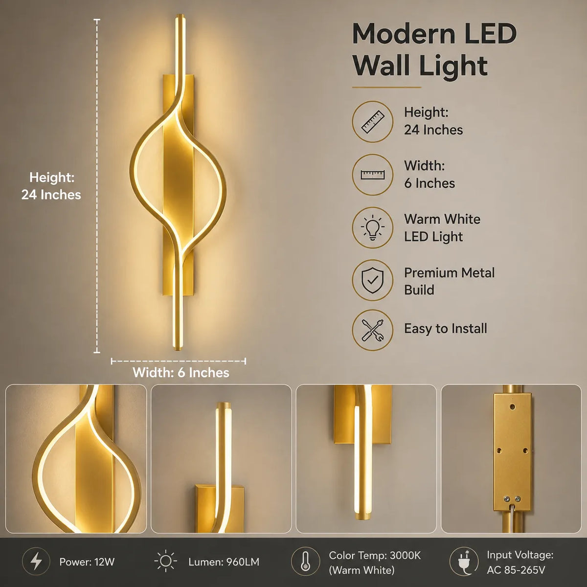 Luxury Metal Wall Lamp