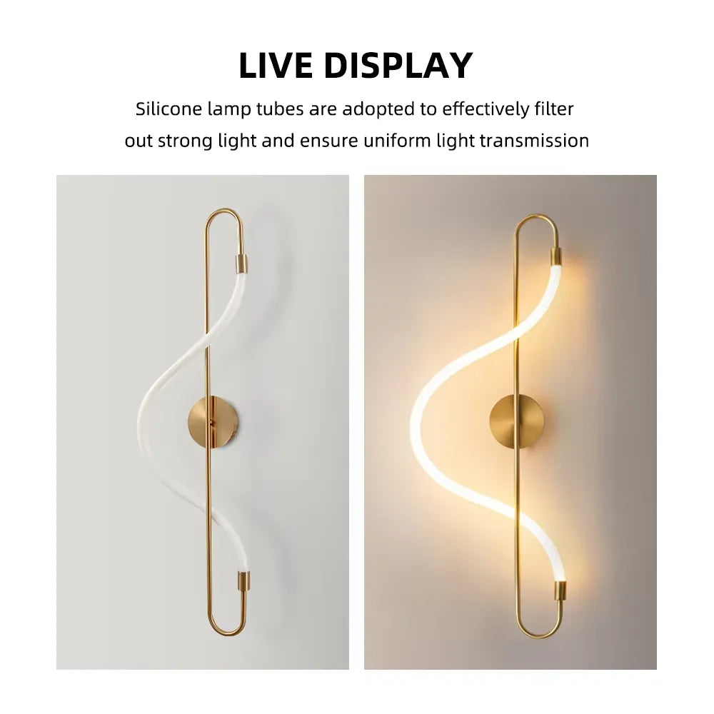 Serpentine Wave Linear LED Wall Light