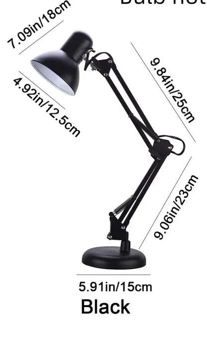 Adjustable Metal Study Desk Lamp (Bulb Not Included)