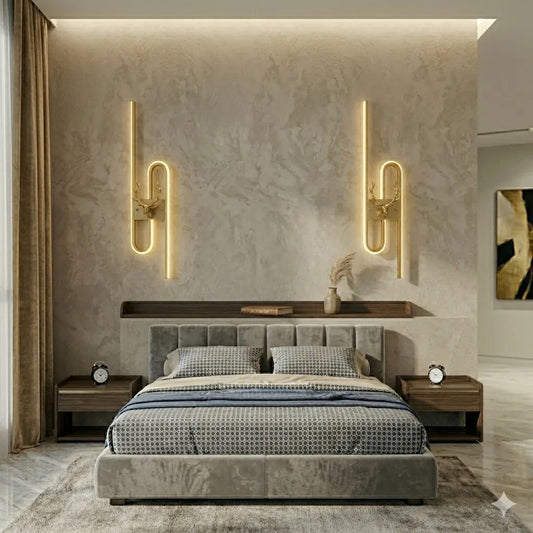 Luxury Deer Head Linear LED Wall Lamp