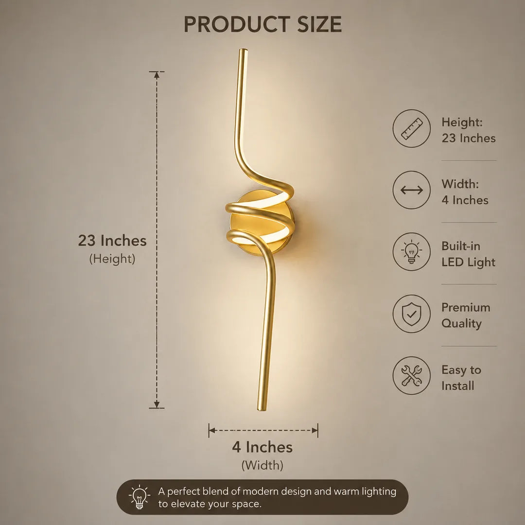 Contemporary Swirl LED Wall Luxury Light